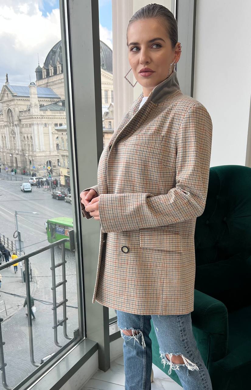 Houndstooth Wool Blazer – Coatashop