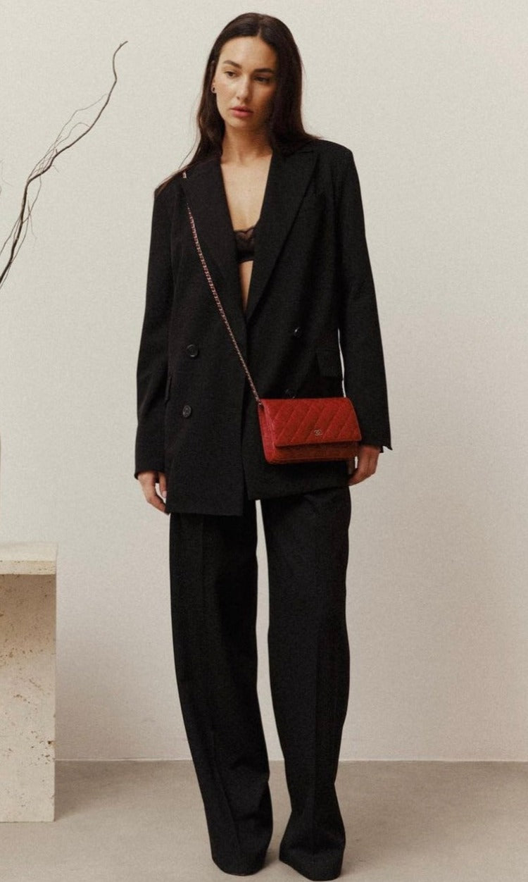 ジャケット Black Classic Double-Breasted Wool Blazer ZARA NEW WOMEN WOOL BLEND DINNER TUXEDO JACKET BLAZER BLACK